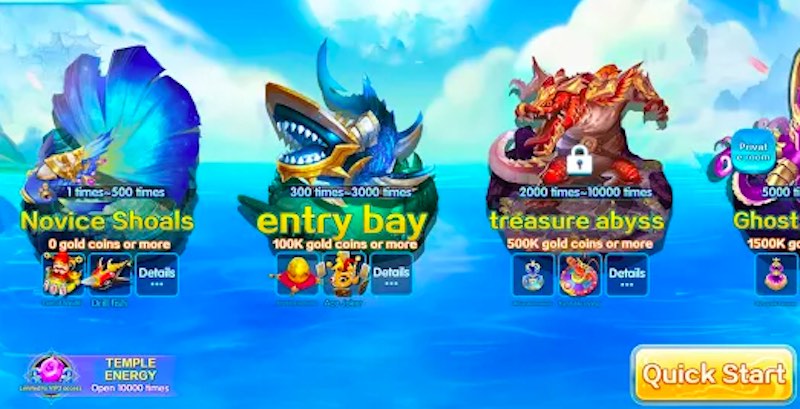 Giao diện 3D của fishing game Vua Bắn Cá đầy màu sắc.
